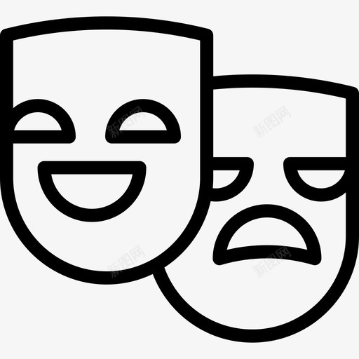 面具电影元素2线性图标svg_新图网 https://ixintu.com 电影元素2 线性 面具