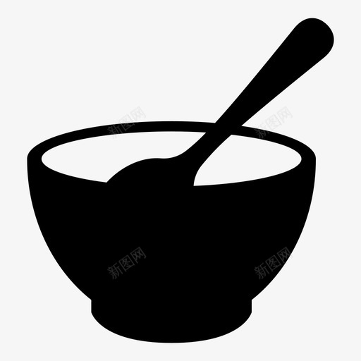 碗食物饭菜图标svg_新图网 https://ixintu.com 勺子 汤 碗 食物 食物和饮料 餐厅 饭菜