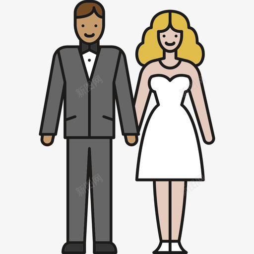 新婚夫妇人们线性颜色家庭图标svg_新图网 https://ixintu.com 人们 新婚夫妇 线性颜色家庭