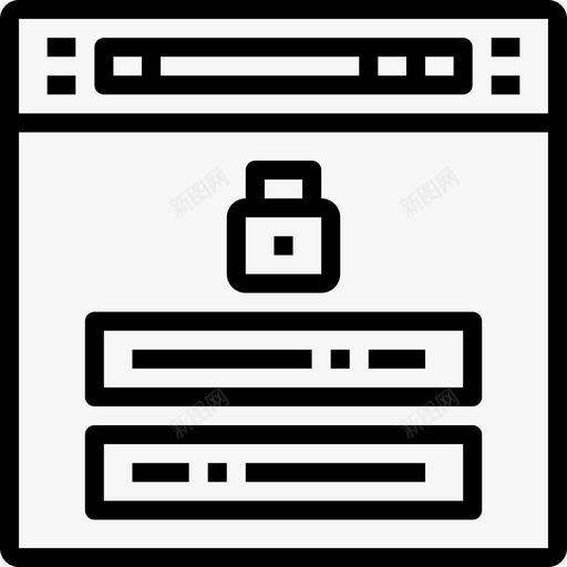 网站线框浏览器挂锁图标svg_新图网 https://ixintu.com 安全 挂锁 浏览器 网站线框