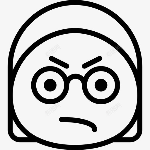愤怒表情符号收集线性图标svg_新图网 https://ixintu.com 愤怒 线性 表情符号收集