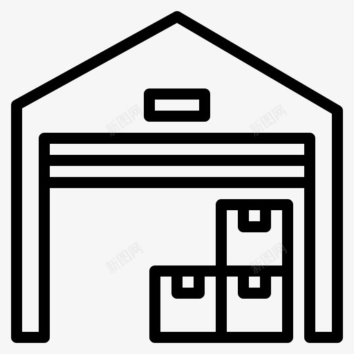 仓库工厂车库图标svg_新图网 https://ixintu.com 仓库 工厂 库存 物流001 车库