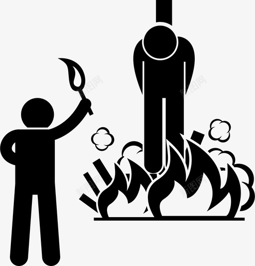 活活烧死行刑放火图标svg_新图网 https://ixintu.com 刑讯逼供 放火 杀戮 活活烧死 行刑 行刑死刑的古代方法