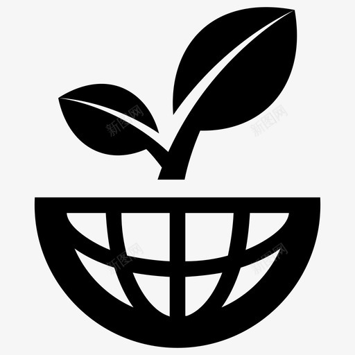 绿色地球地球日生态地球图标svg_新图网 https://ixintu.com 世界生态 地球日 生态地球 生态字形图标 绿色地球