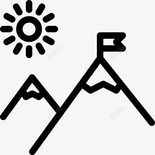 山地海滩和野营2线性图标svg_新图网 https://ixintu.com 山地 海滩和野营2 线性