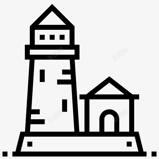 灯塔建筑地标图标svg_新图网 https://ixintu.com 地标 塔 建筑 海盗元素线 灯塔