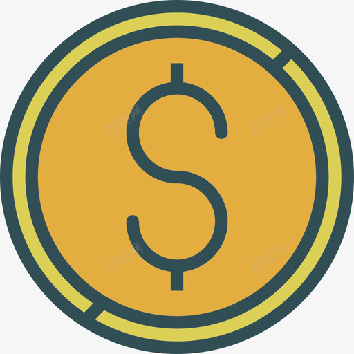 硬币营销3线颜色图标svg_新图网 https://ixintu.com 硬币 线颜色 营销3