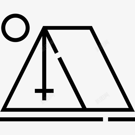 帐篷露营7直线型图标svg_新图网 https://ixintu.com 帐篷 直线型 露营7