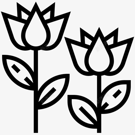 郁金香鲜花莲花图标svg_新图网 https://ixintu.com spa spa元素系列 莲花 郁金香 鲜花
