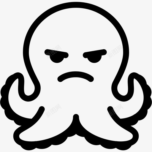 疯狂表情情绪图标svg_新图网 https://ixintu.com 情绪 感觉 疯狂 章鱼 章鱼表情线 表情