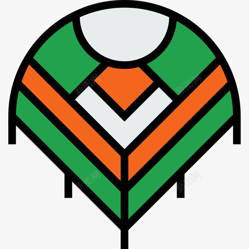 斗篷墨西哥元素8线性颜色图标svg_新图网 https://ixintu.com 墨西哥元素8 斗篷 线性颜色