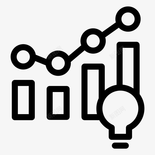 图表分析灯泡图标svg_新图网 https://ixintu.com 分析 图表 想法 灯泡
