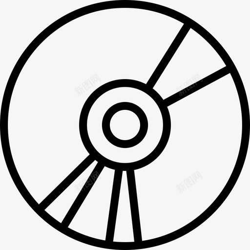 光盘办公材料线性图标svg_新图网 https://ixintu.com 光盘 办公材料 线性