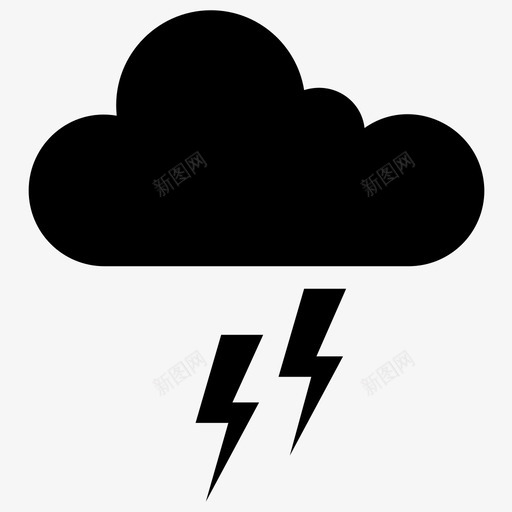 雷雨寒冷天气雷击图标svg_新图网 https://ixintu.com 寒冷天气 自然和生命雕文图标 雷云 雷击 雷雨