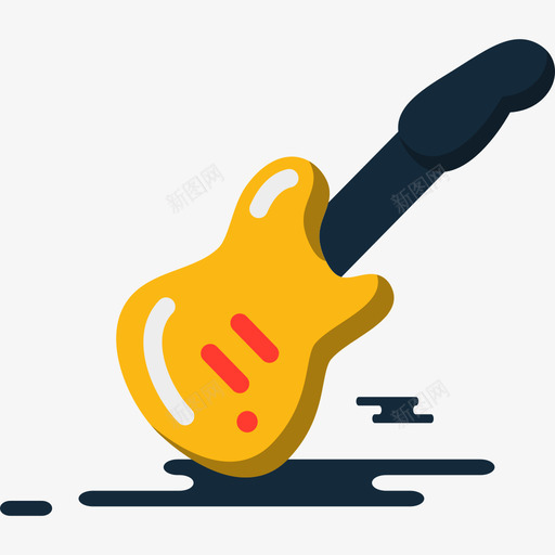 电吉他杂集套装扁平图标svg_新图网 https://ixintu.com 扁平 杂集套装 电吉他
