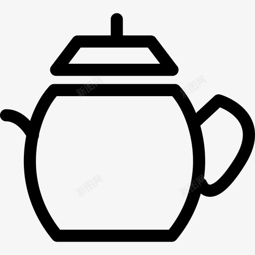 茶壶饮料和食物收集线性图标svg_新图网 https://ixintu.com 线性 茶壶 饮料和食物收集