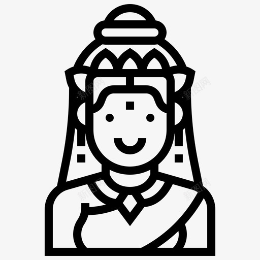 女神阿凡达印度教图标svg_新图网 https://ixintu.com 印度 印度教 印度教神行 女神 阿凡达