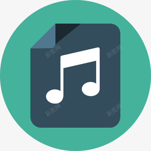 音乐文件音频音乐扁平圆形图标svg_新图网 https://ixintu.com 扁平圆形 音乐文件 音频音乐