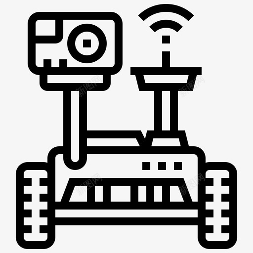 月球车独立机器人图标svg_新图网 https://ixintu.com 太空 月球车 机器人 独立 航天技术线