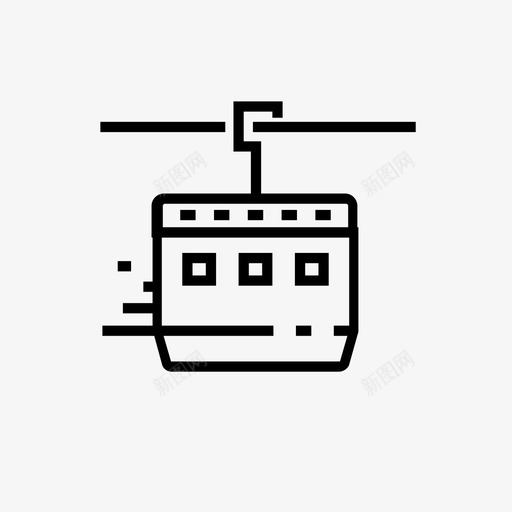 缆车客舱度假图标svg_新图网 https://ixintu.com 交通 交通运输 客舱 度假 旅游 缆车