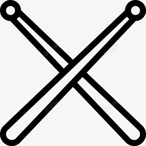 鼓槌乐器线状图标svg_新图网 https://ixintu.com 乐器 线状 鼓槌