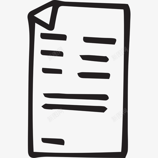 发票手绘电子商务黑色图标svg_新图网 https://ixintu.com 发票 手绘电子商务 黑色