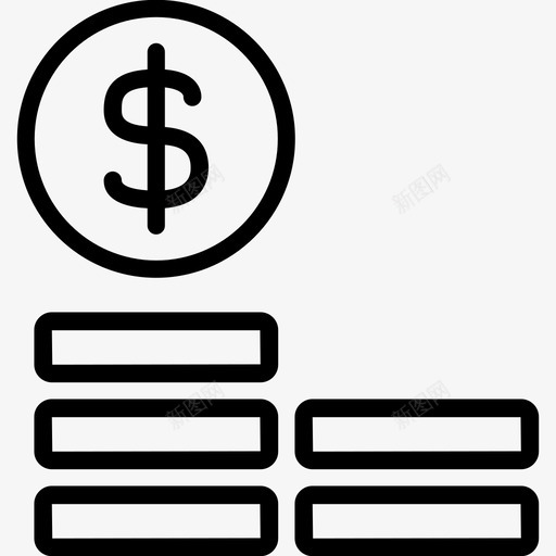 钱币营销和电子商务收藏线性图标svg_新图网 https://ixintu.com 线性 营销和电子商务收藏 钱币