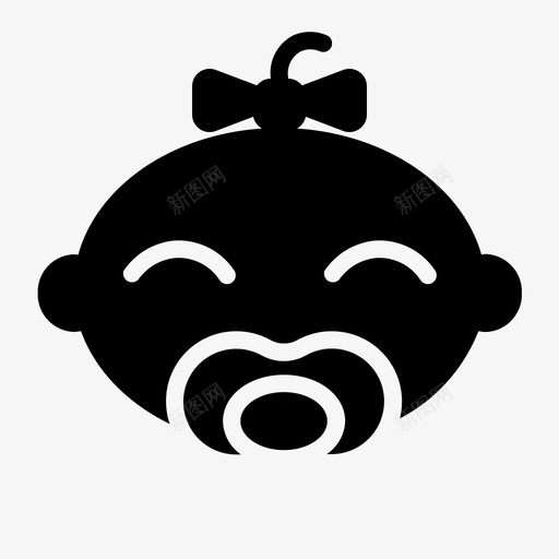 婴儿表情女孩情绪奶嘴图标svg_新图网 https://ixintu.com 奶嘴 婴儿字形 婴儿表情女孩 情绪