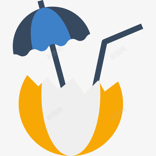 椰子食物暑假颜色图标svg_新图网 https://ixintu.com 暑假颜色 椰子 食物