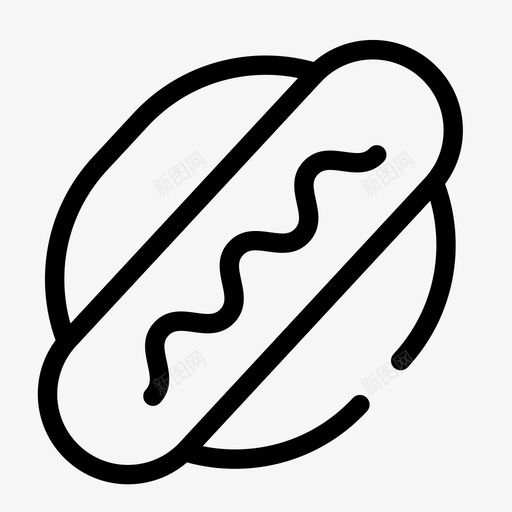 热狗面包快餐图标svg_新图网 https://ixintu.com 三明治 垃圾食品 快餐 热狗 面包 香肠