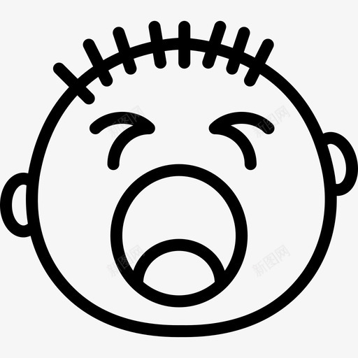 打哈欠表情符号集合线性图标svg_新图网 https://ixintu.com 打哈欠 线性 表情符号集合