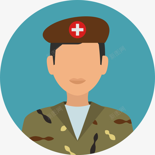 民兵人物头像3圈平图标svg_新图网 https://ixintu.com 人物头像3 圈平 民兵