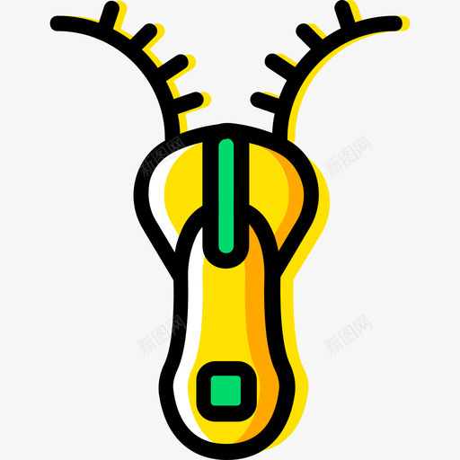 拉链缝纫4黄色图标svg_新图网 https://ixintu.com 拉链 缝纫4 黄色