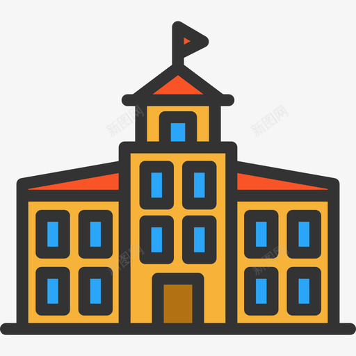 高中学校元素4线性颜色图标svg_新图网 https://ixintu.com 学校元素4 线性颜色 高中
