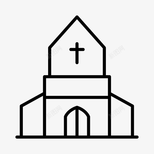 教堂建筑物城市图标svg_新图网 https://ixintu.com 城市 城镇 建筑物 教堂 礼拜