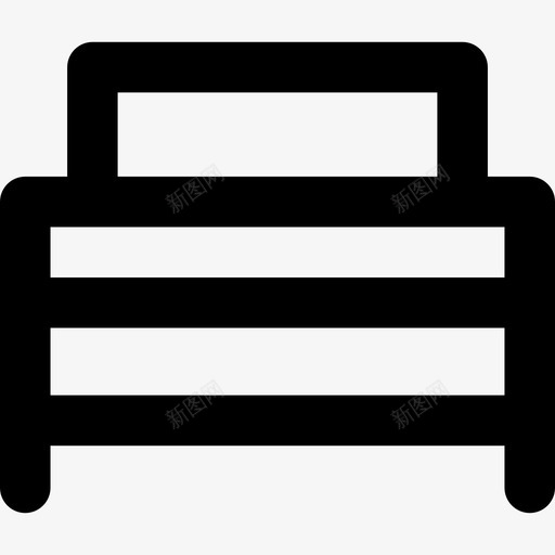 床休息元素3线性图标svg_新图网 https://ixintu.com 休息元素3 床 线性