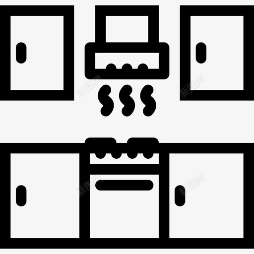 厨房家具23线性图标svg_新图网 https://ixintu.com 厨房 家具23 线性