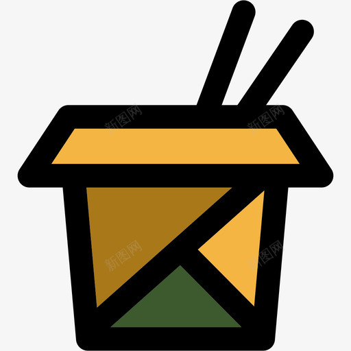 中式彩色厨房用品线性颜色图标svg_新图网 https://ixintu.com 中式 彩色厨房用品 线性颜色