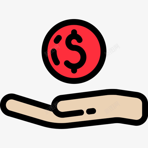 金钱慈善集2线性颜色图标svg_新图网 https://ixintu.com 慈善集2 线性颜色 金钱