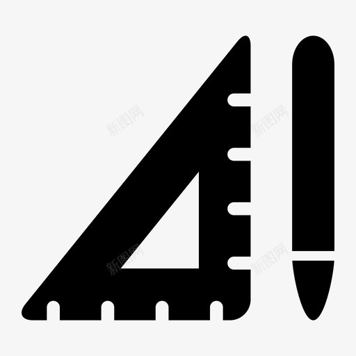 套方图案笔图标svg_新图网 https://ixintu.com 图案 套方 尺 教育 文具 笔