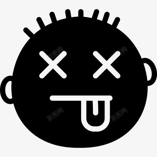 死亡表情符号设置填充图标svg_新图网 https://ixintu.com 填充 死亡 表情符号设置