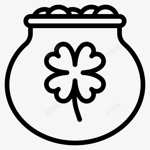 幸运三叶草硬币图标svg_新图网 https://ixintu.com 三叶草 幸运 硬币 赌博 黄金