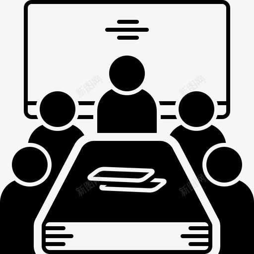 会议小组面试图标svg_新图网 https://ixintu.com 会议 会议室 办公室 小组 面试