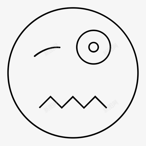 紧张的脸表情眨眼图标svg_新图网 https://ixintu.com 眨眼 笑脸 紧张的脸 表情