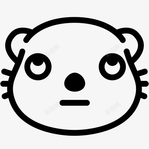 滚动的眼睛表情情感图标svg_新图网 https://ixintu.com 情感 感觉 水獭 水獭表情线 滚动的眼睛 表情