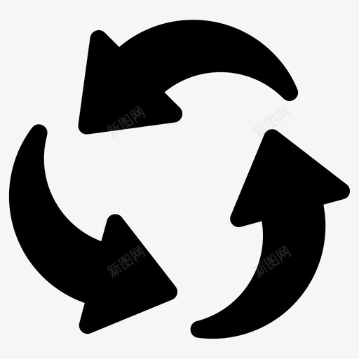 循环再次重复图标svg_新图网 https://ixintu.com 再次 启动图标 循环 箭头方向上传下载上下左右返回 重复 重新启动