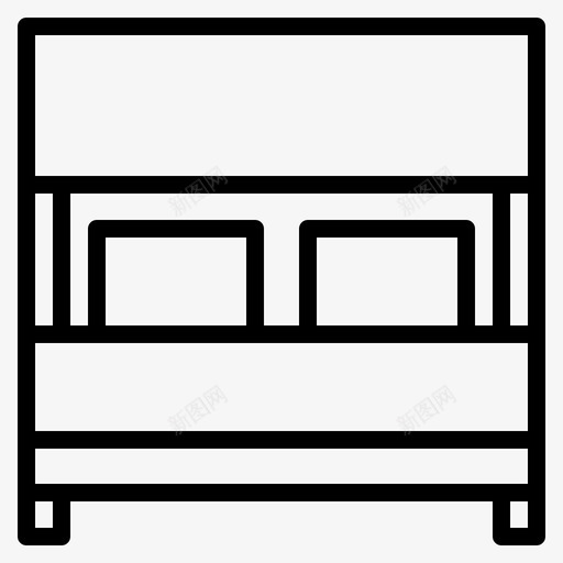 床卧室家庭图标svg_新图网 https://ixintu.com 卧室 家庭 床 甜蜜 睡眠