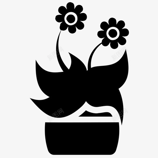 紫色非洲菊开花植物园艺图标svg_新图网 https://ixintu.com 园艺 室内植物 室内植物和花卉雕文图标 开花植物 紫色非洲菊