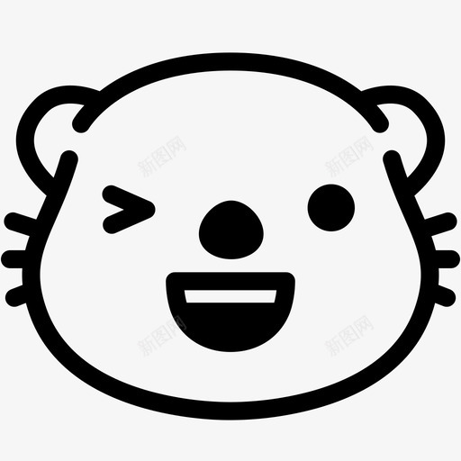 快乐表情情绪图标svg_新图网 https://ixintu.com 快乐 情绪 感觉 水獭 水獭表情线 表情