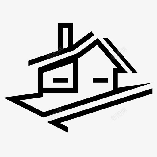 房屋建筑物平房图标svg_新图网 https://ixintu.com 住宅 城市建筑 平房 建筑物 房屋 物业